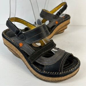 The Art Company Elegant Black and Brown Women's Sandals 37